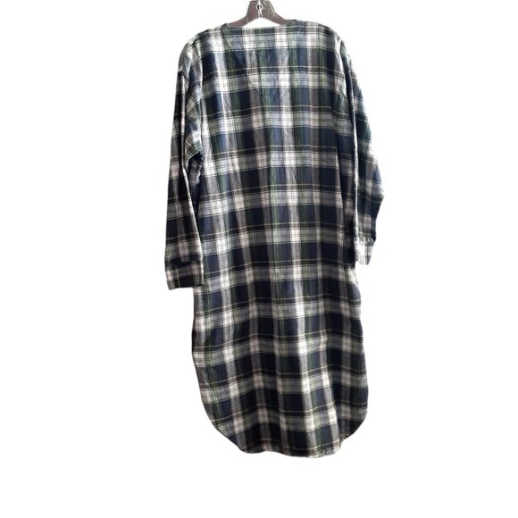 Wynbrier Night Shirt Sleep Gown Unisex 100% Cotton Plaid M 1/4 button Portugal . - Picture 15 of 16